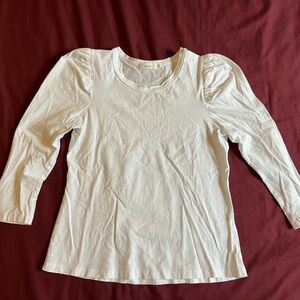 A.L.C. White Puff Sleeve Long Sleeve Tee